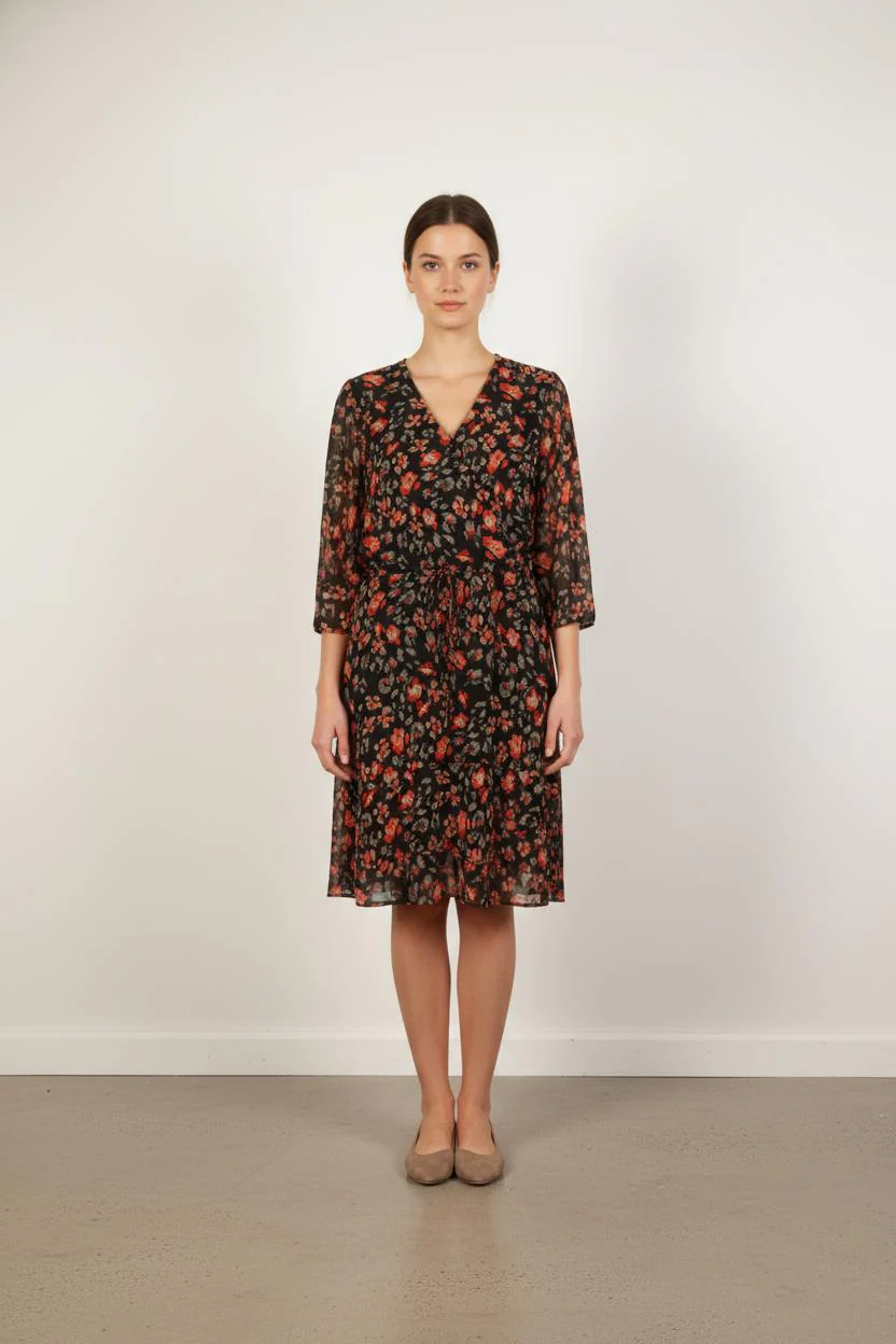 Robe Midi Noire et Rouge - Taille XL/42