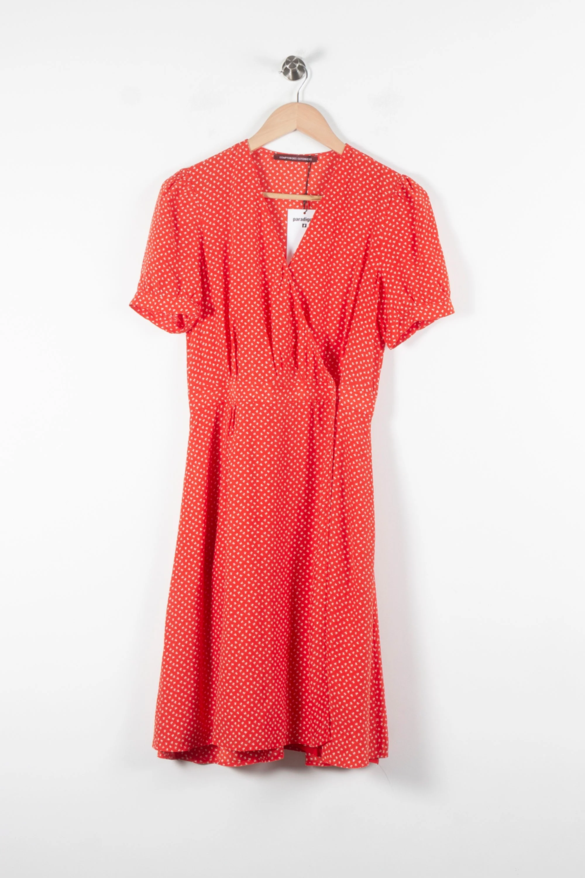 Robe Midi Rouge à Pois Blancs - Taille S/36 - Image 2