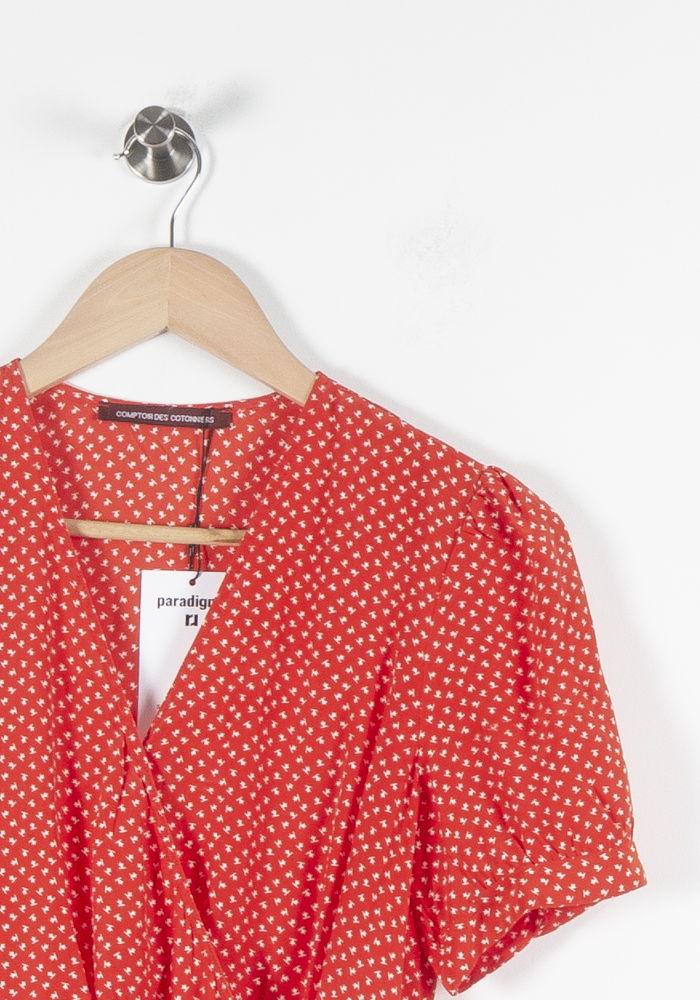 Robe Midi Rouge à Pois Blancs - Taille S/36 - Image 3