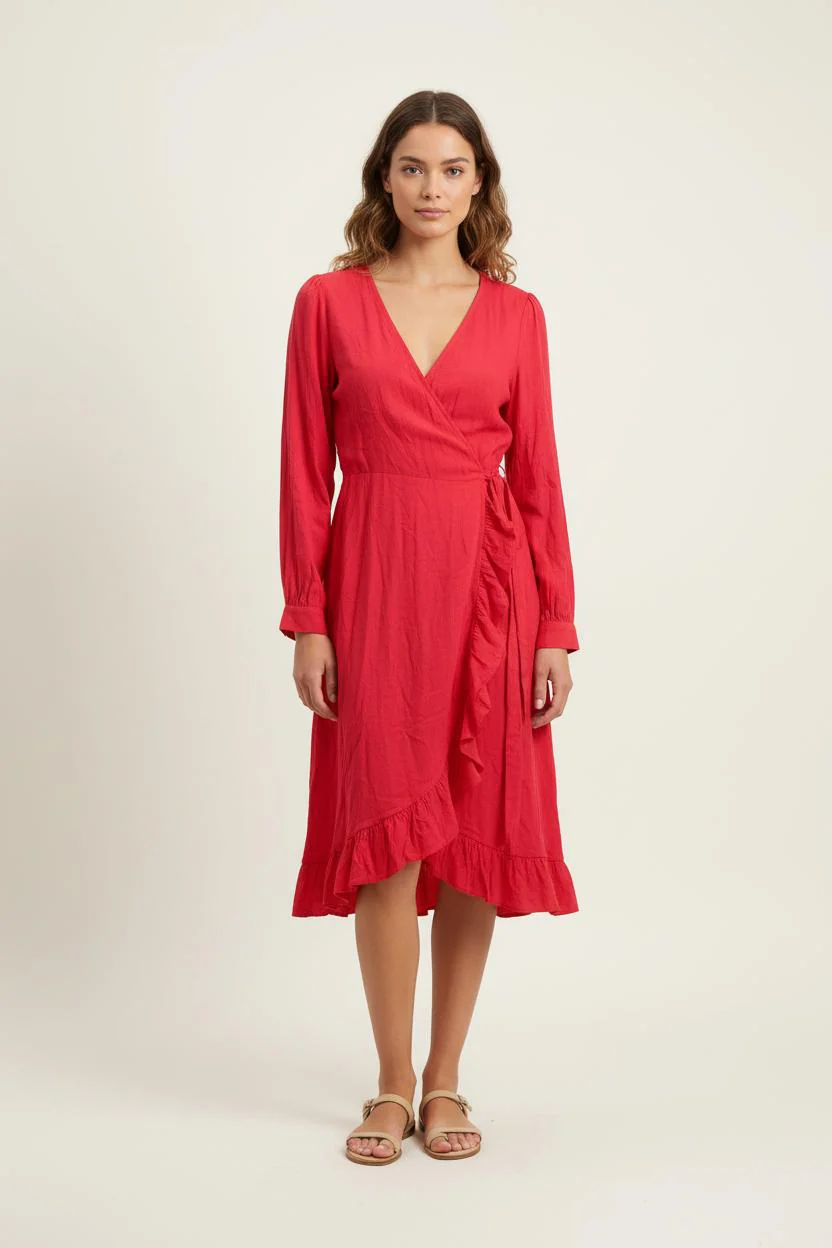 Robe Midi Rouge - Taille S/36