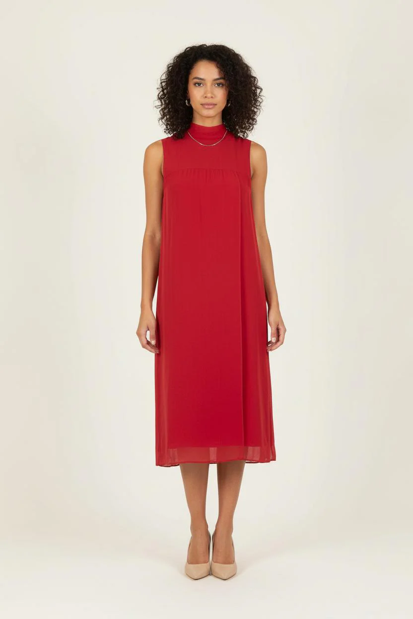 Robe Midi Rouge - Taille S/36