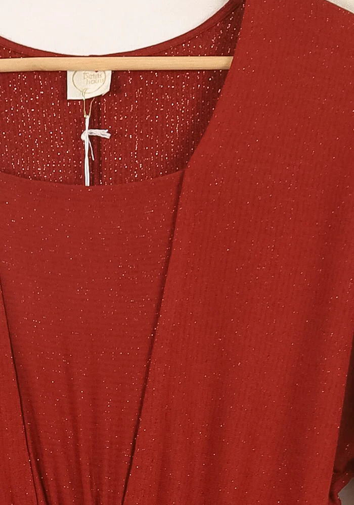 Robe Midi Rouge - Taille XS/34 - Image 3