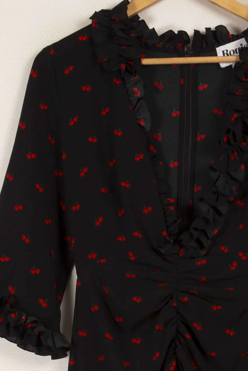 Robe noire à motifs cerises - Taille S/36 - Image 3
