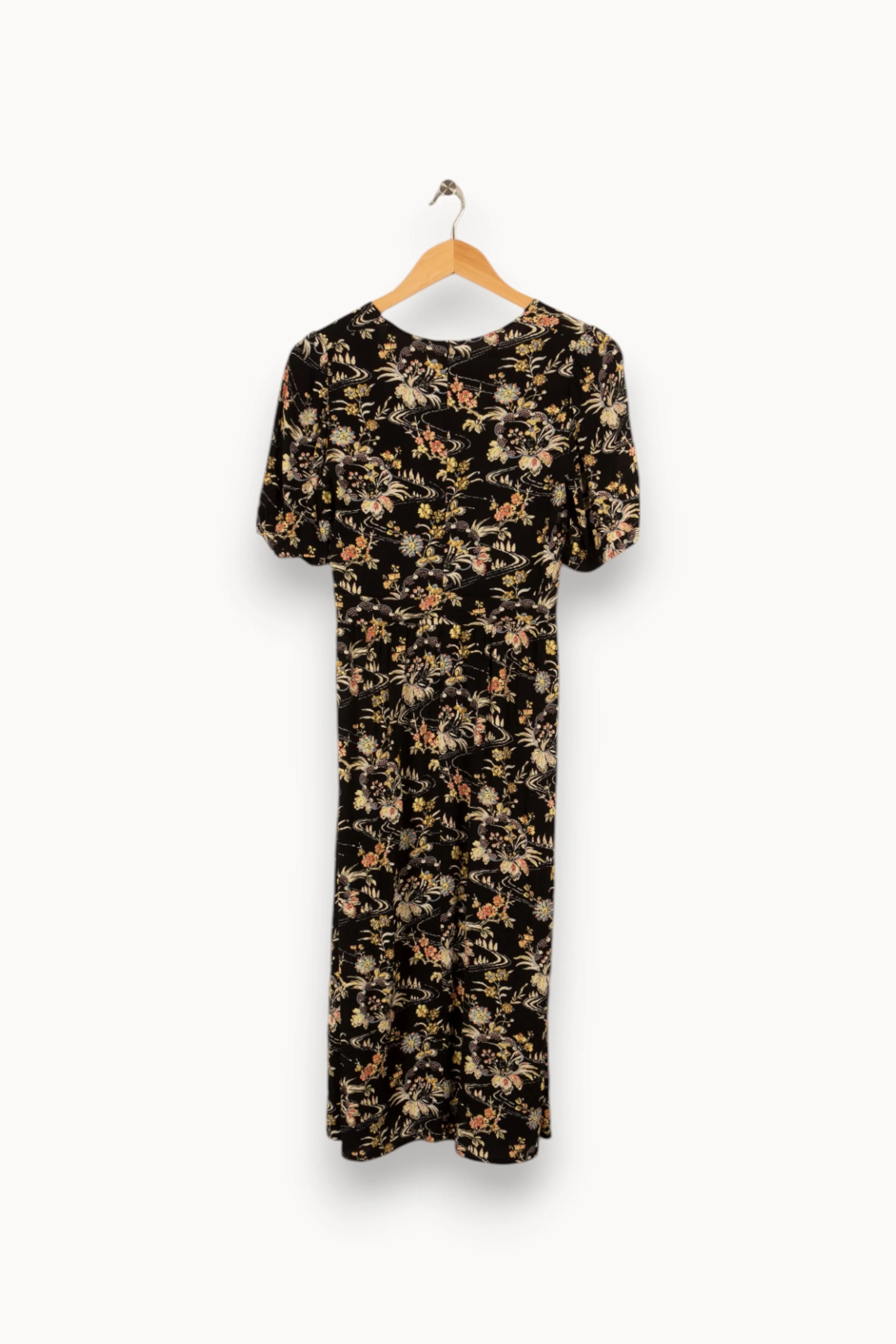 Robe noire à motifs fleuris - Taille XS/34 - Image 4