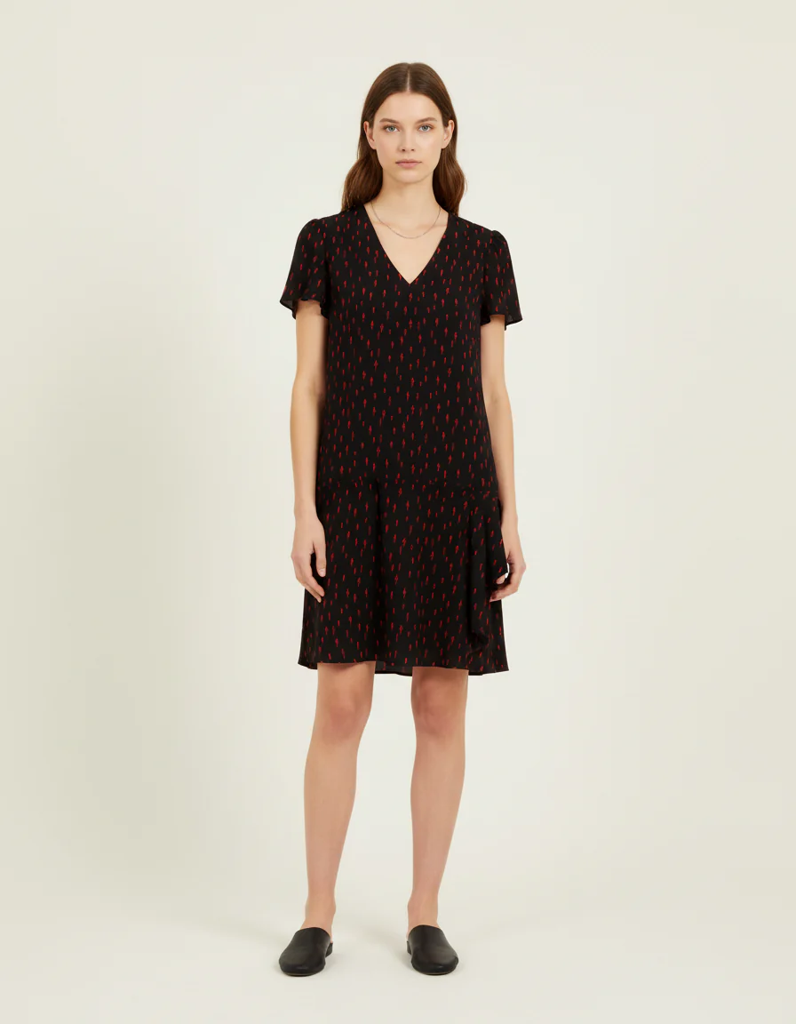 Robe noire à motifs - Taille S/36