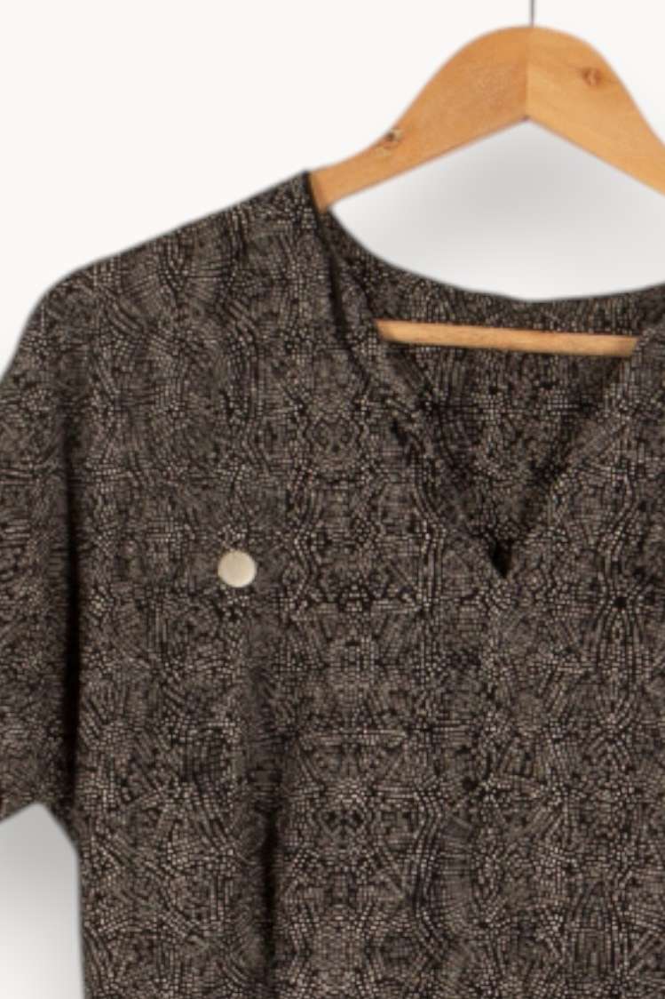 Robe noire à motifs - Taille S/36 - Image 3