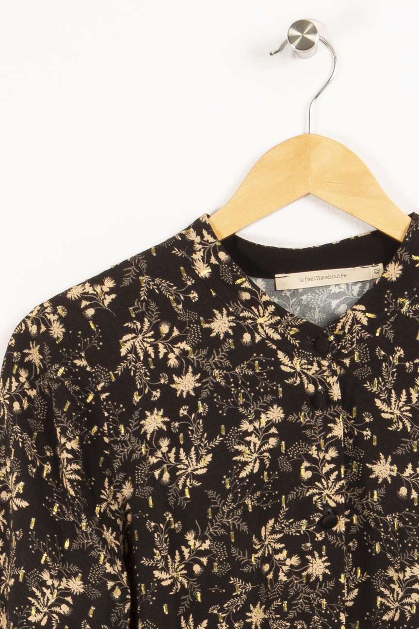 Robe noire avec motif de fleurs - XL / 42 - Image 3