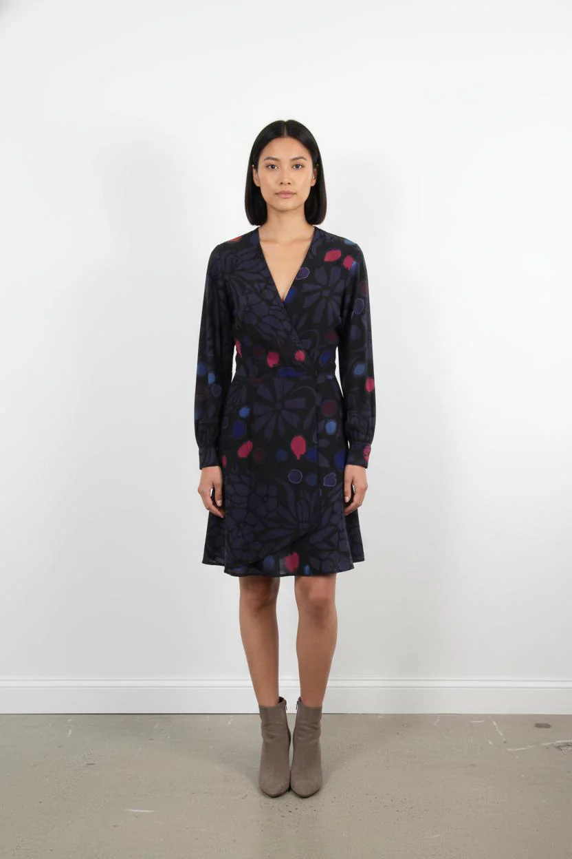 Robe Patineuse Violette et Noire - Taille L/40