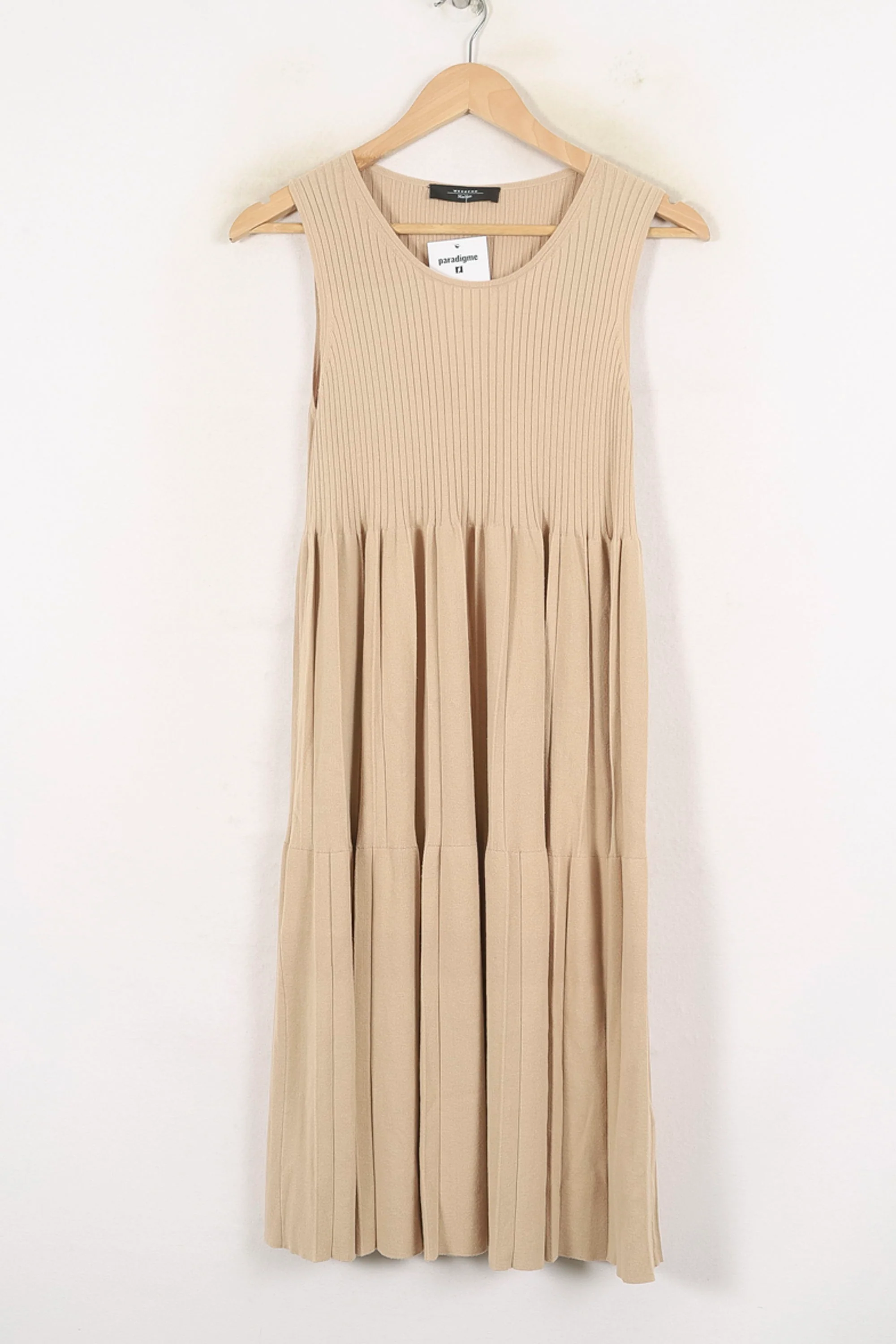 Robe Plissée Beige - Taille L/40 - Image 2