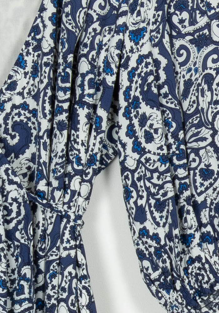 Robe Portefeuille Bleu et Blanc - Taille M/38 - Image 3