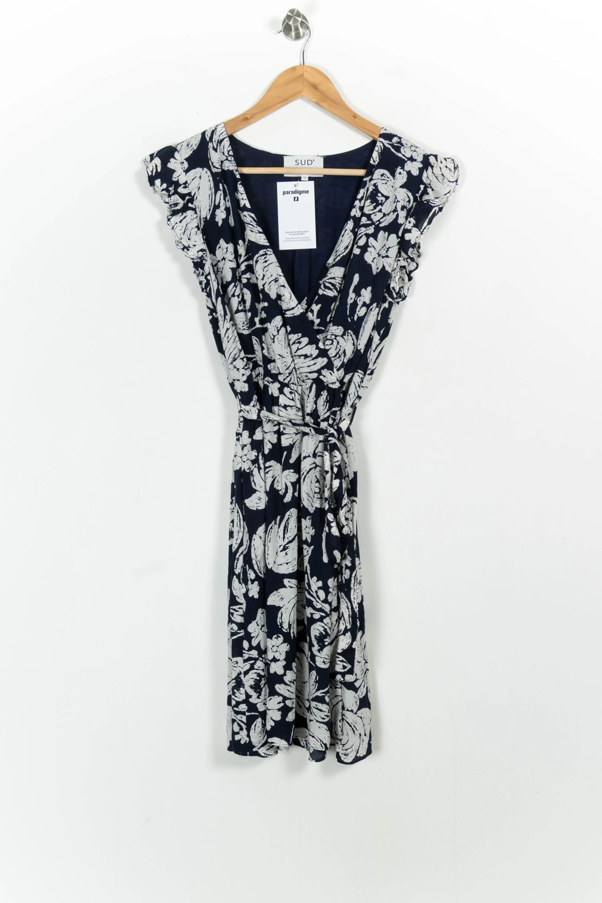 Robe portefeuille bleu et blanc - Taille S/36 - Image 2