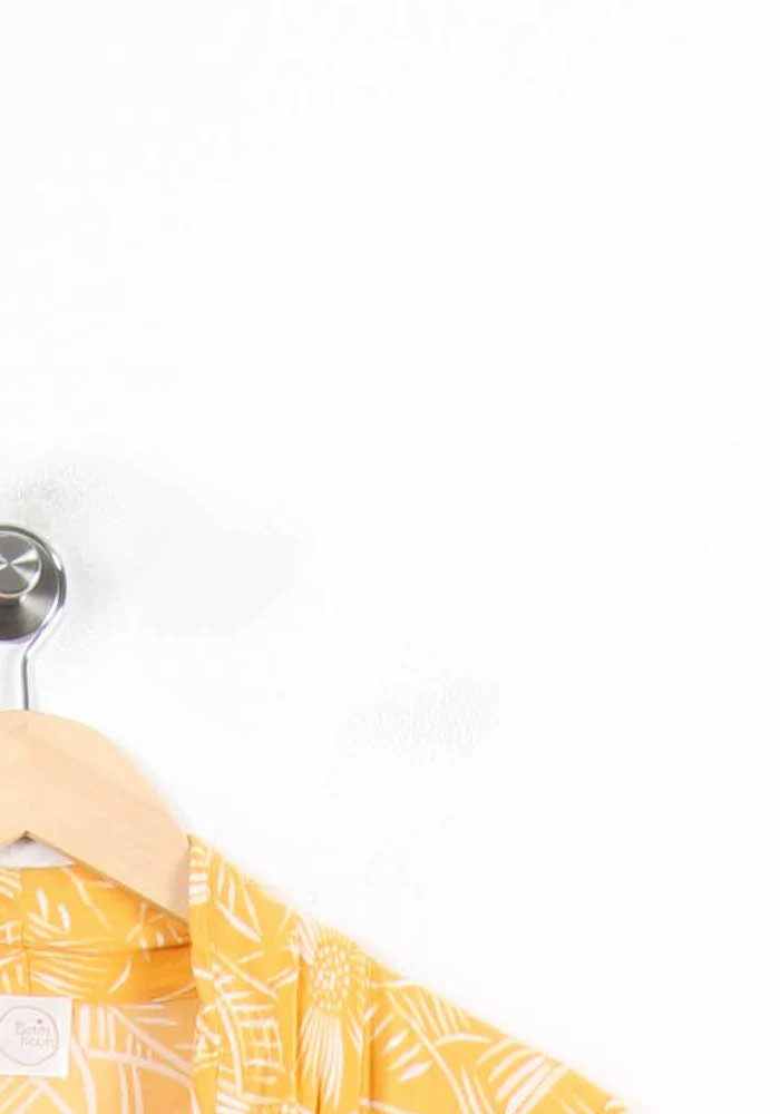 Robe Portefeuille Jaune et Blanche - Taille XS/34 - Image 3