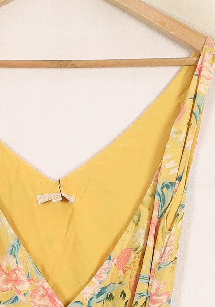 Robe Portefeuille Jaune et Rose - Taille XS/34 - Image 3