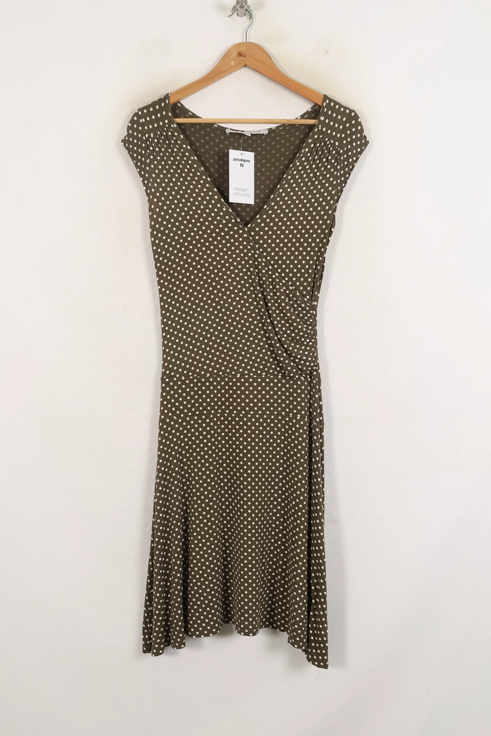 Robe Portefeuille Marron et Blanche - Taille S/36 - Image 2