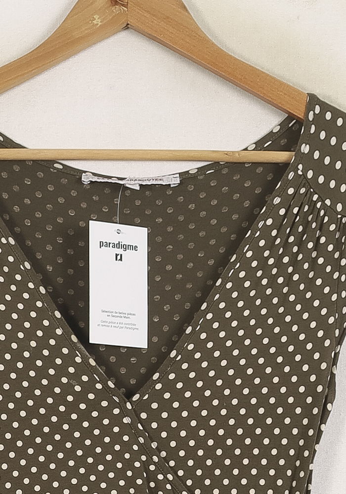 Robe Portefeuille Marron et Blanche - Taille S/36 - Image 3