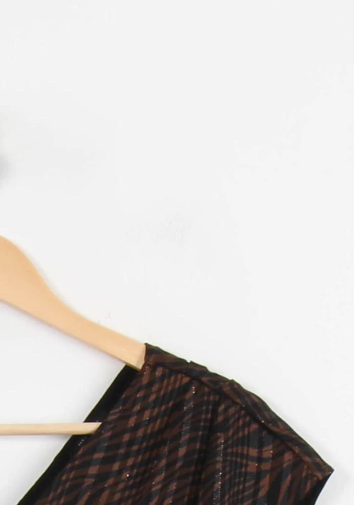 Robe Portefeuille Marron et Noir - Taille XS/34 - Image 3