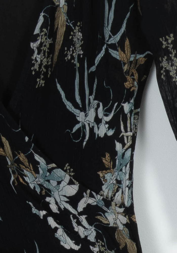 Robe Portefeuille Noire et Beige - Taille S/36 - Image 3