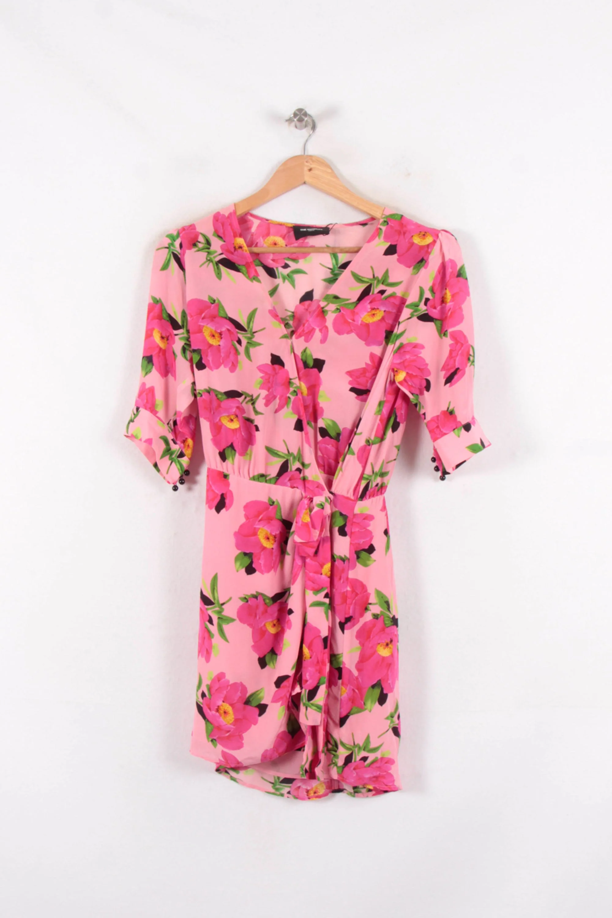 Robe Portefeuille Rose et Verte - Taille S/36 - Image 2