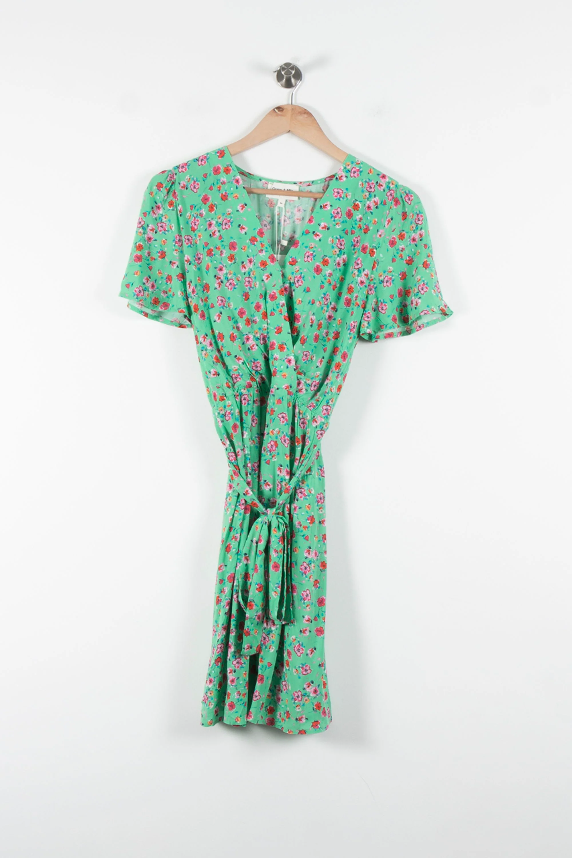 Robe Portefeuille Verte et Rose - Taille M/38 - Image 2