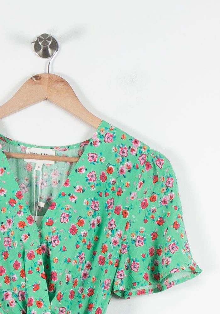 Robe Portefeuille Verte et Rose - Taille M/38 - Image 3
