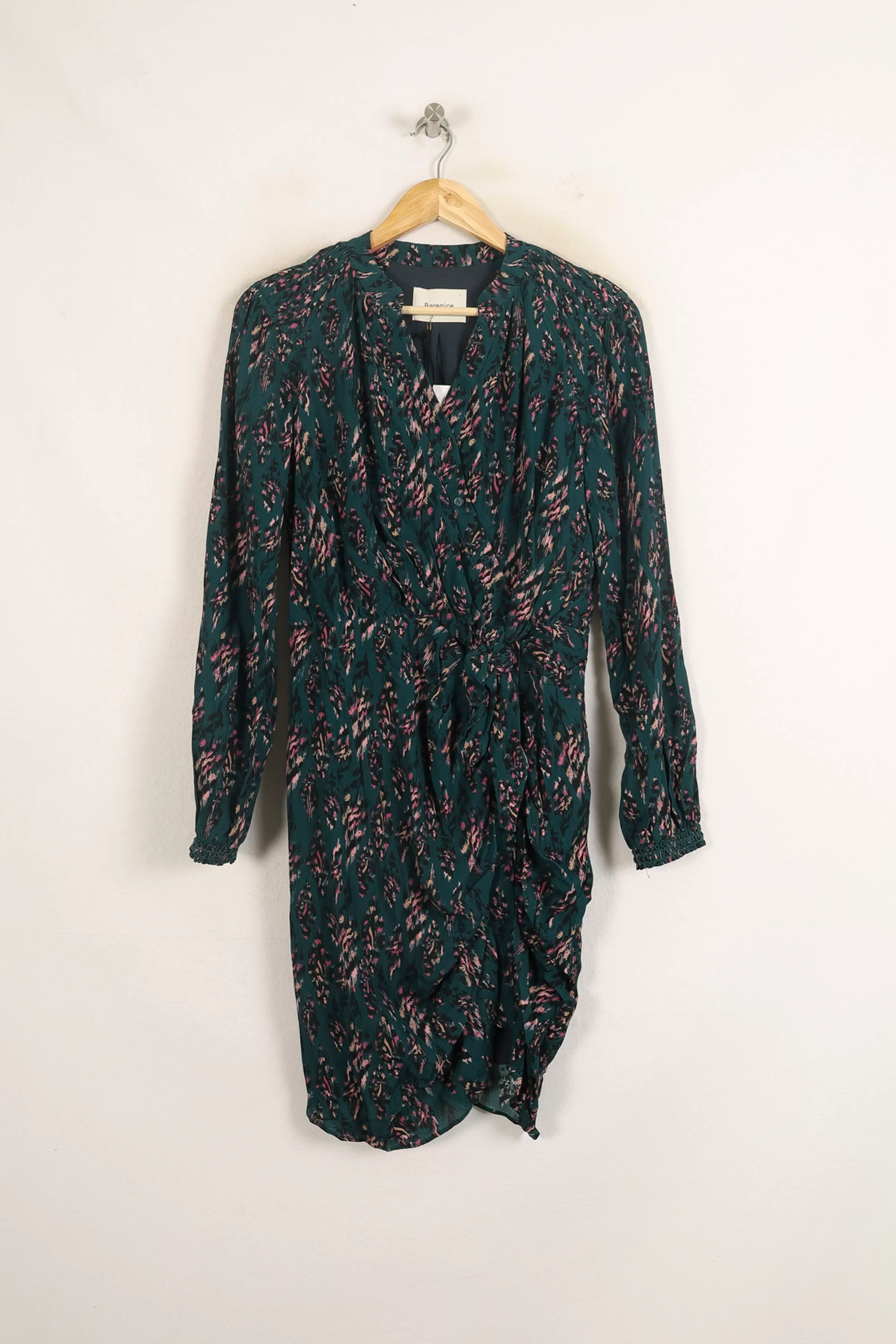 Robe Portefeuille Verte et Rose - Taille S/36 - Image 2