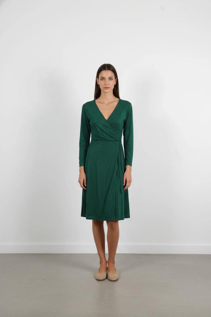 Robe portefeuille verte - Taille L/40