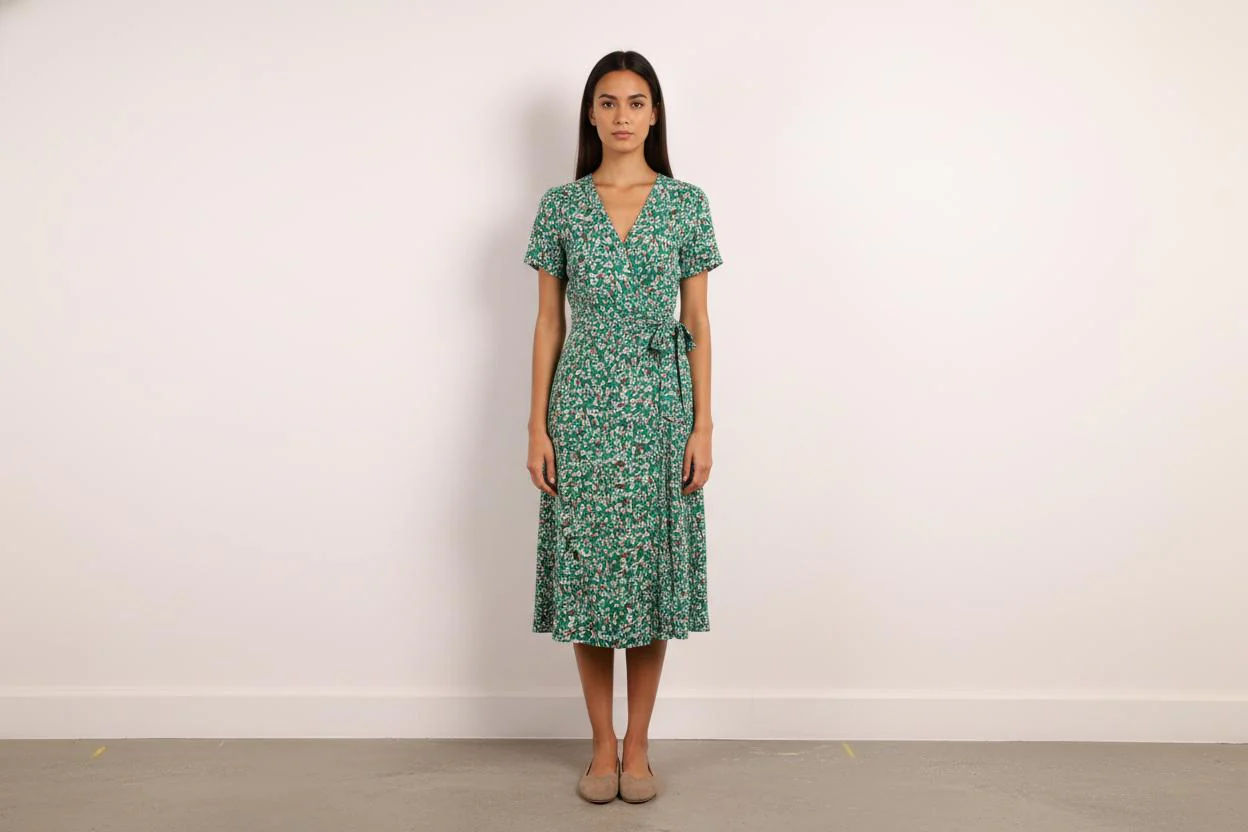 Robe Portefeuille Verte - Taille M/38