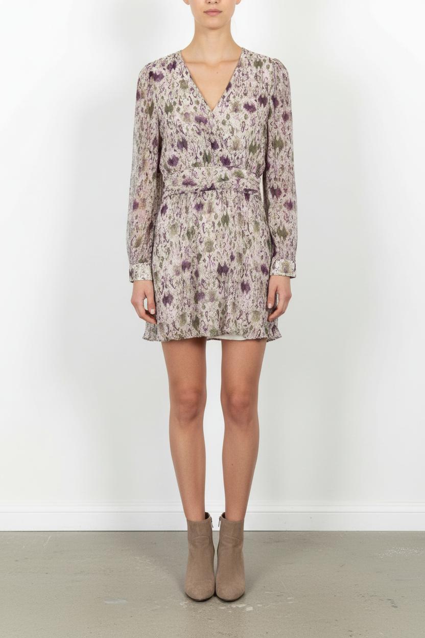 Robe Portefeuille Violette et Verte - Taille XS/34