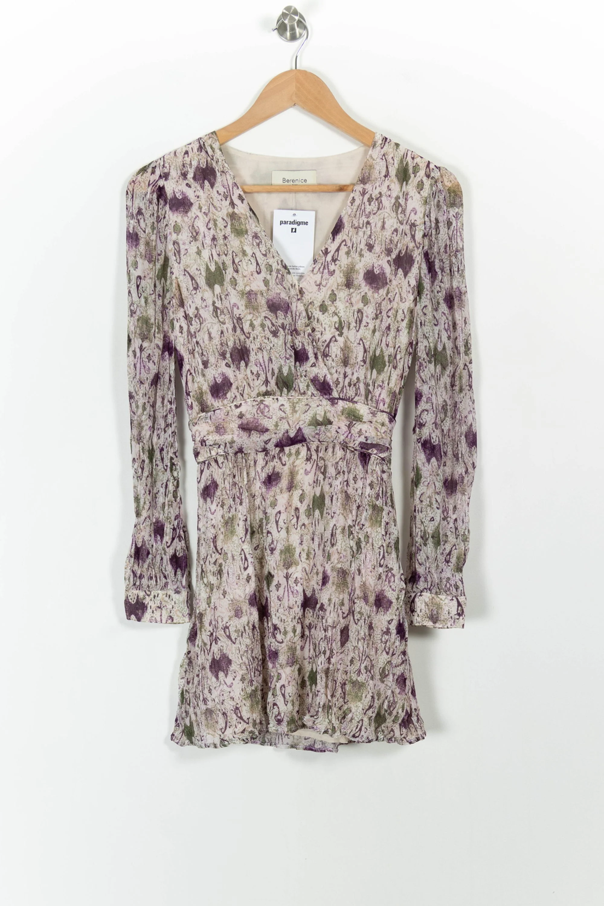 Robe Portefeuille Violette et Verte - Taille XS/34 - Image 2