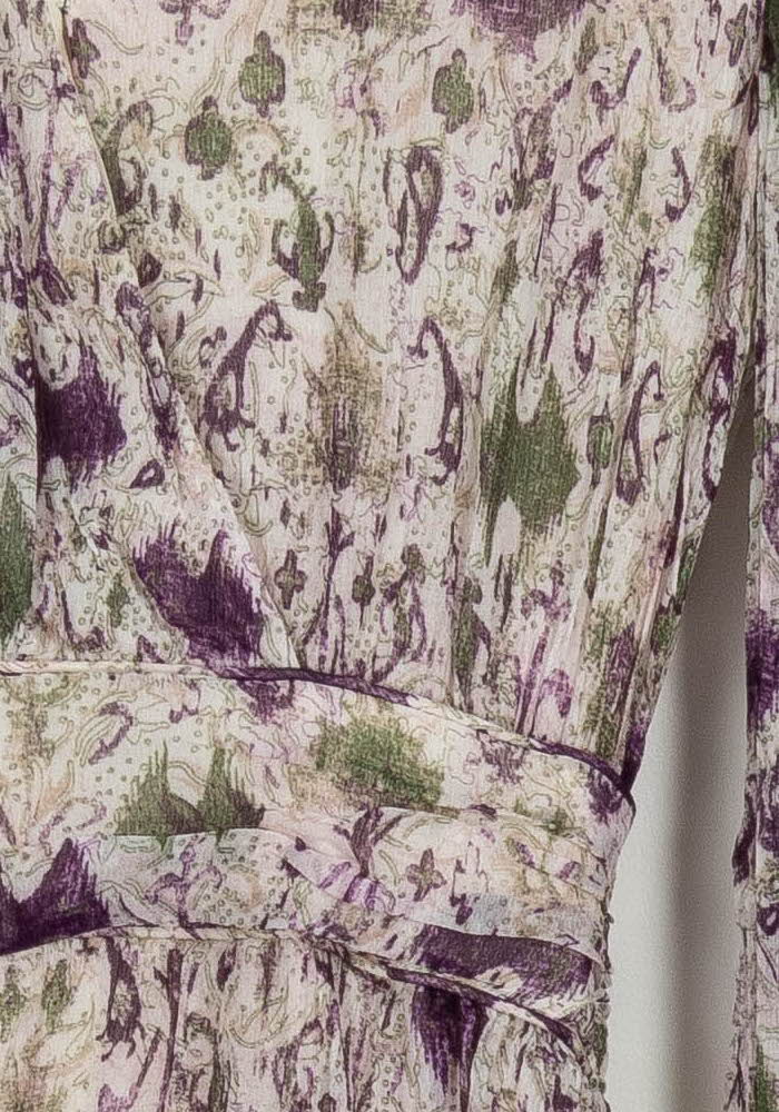 Robe Portefeuille Violette et Verte - Taille XS/34 - Image 3