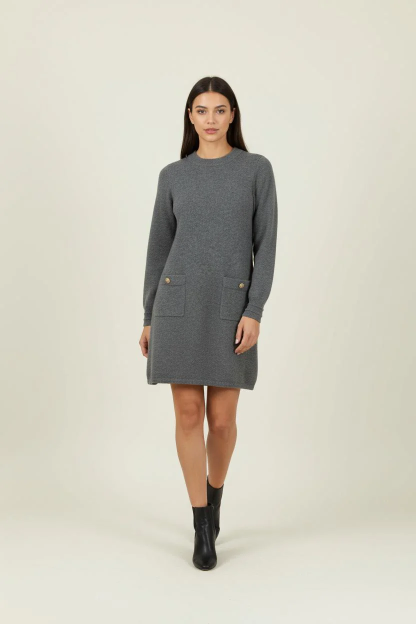 Robe Pull Grise - Taille S/36