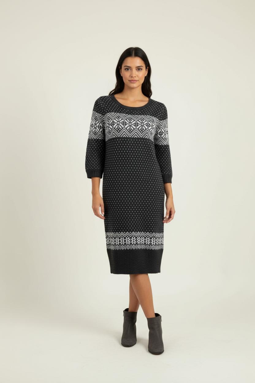 Robe Pull Noire et Blanche - Taille S/36