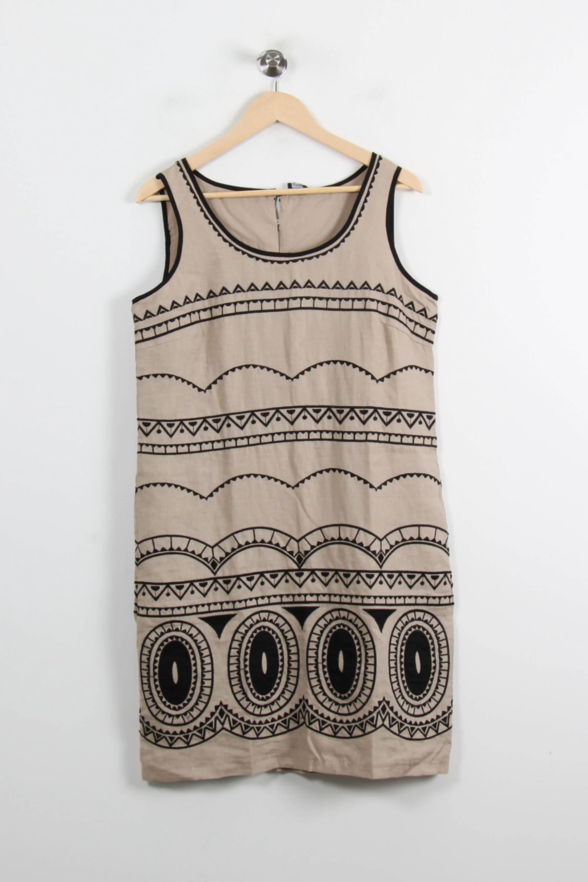 Robe Sans Manches Beige et Noire - Taille L/40 - Image 2