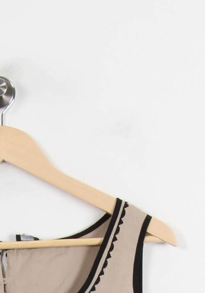 Robe Sans Manches Beige et Noire - Taille L/40 - Image 3