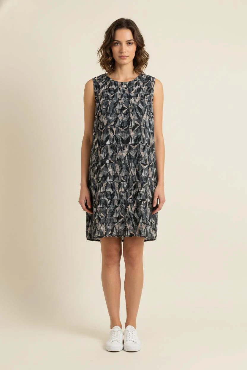Robe Sans Manches Grise et Noire - Taille L/40