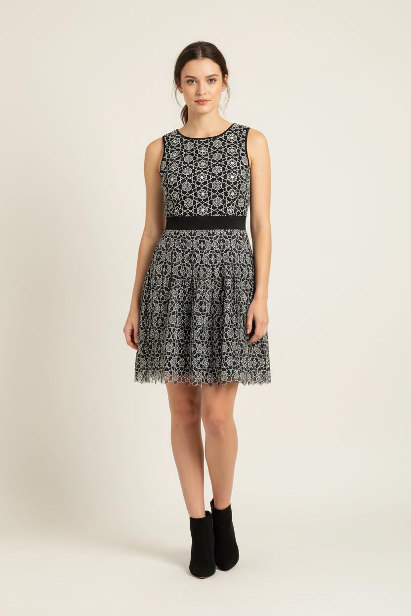 Robe sans manches Noire et Blanche - Taille S/36