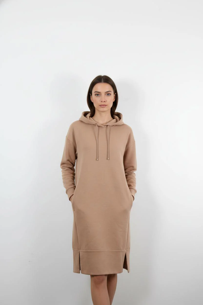 Robe Sweat Longue Beige - Taille S/36