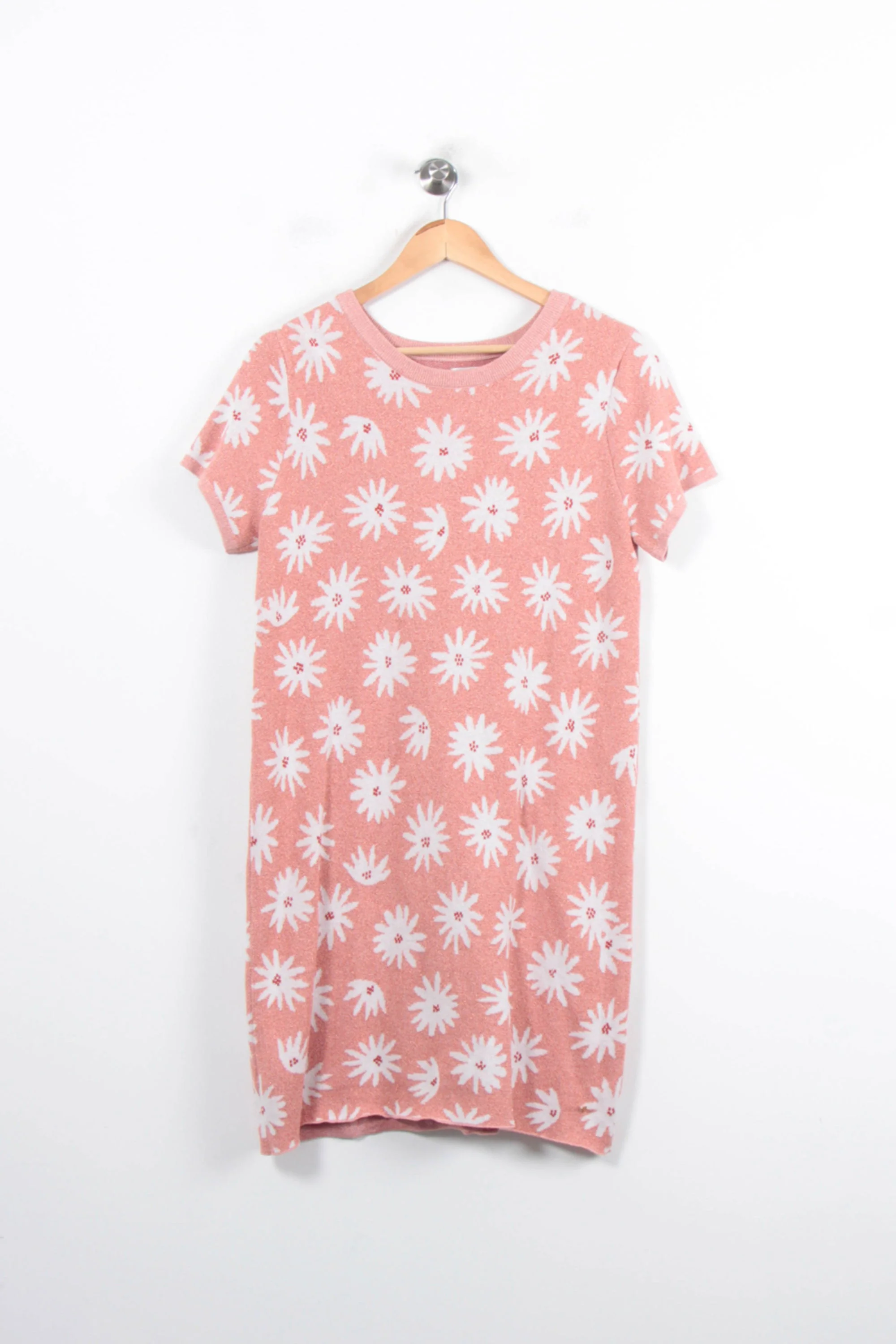 Robe T-shirt Rose et Blanche - Taille L/40 - Image 2
