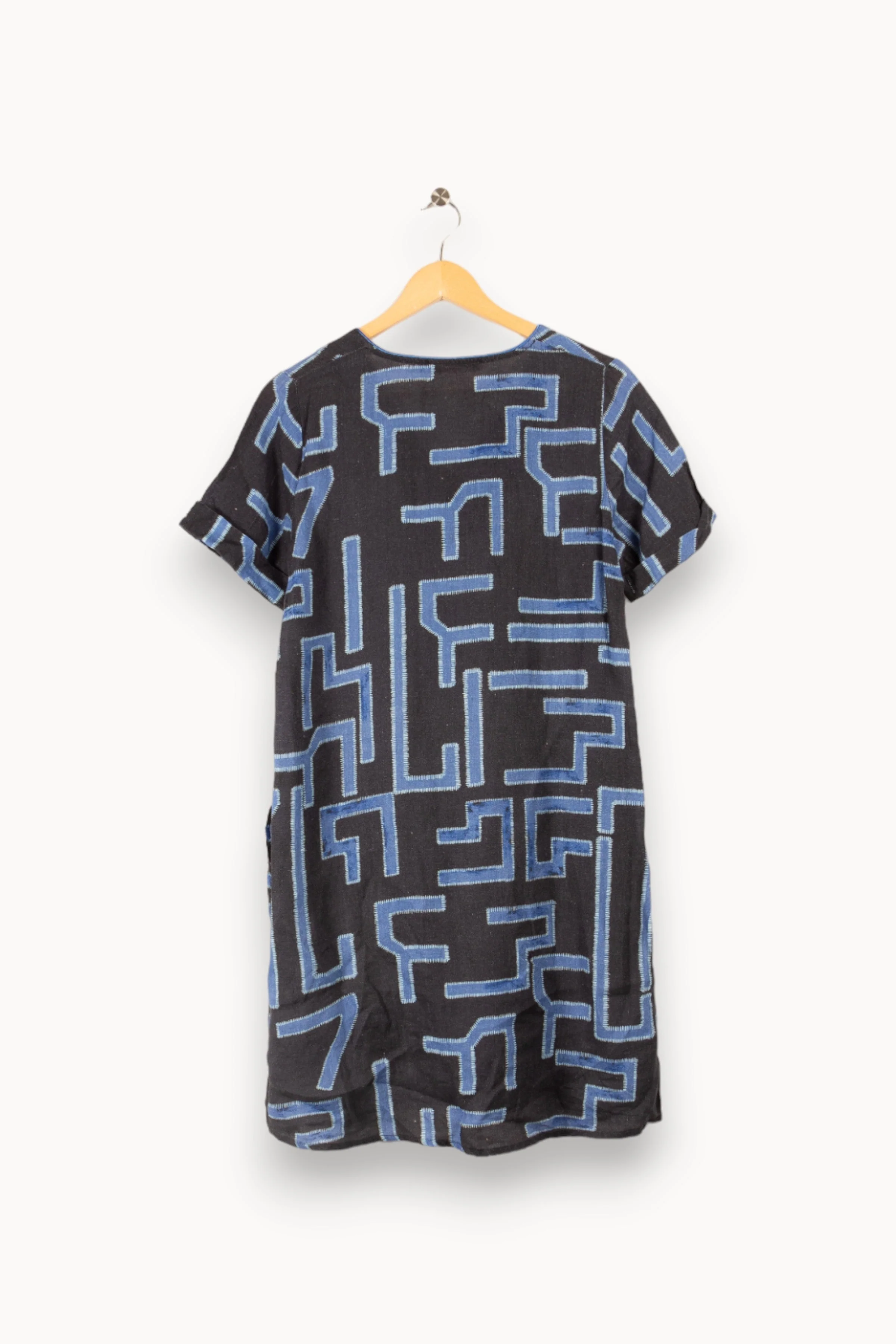 Robe courte forme trapèze en lin imprimé - M/38 - Image 5