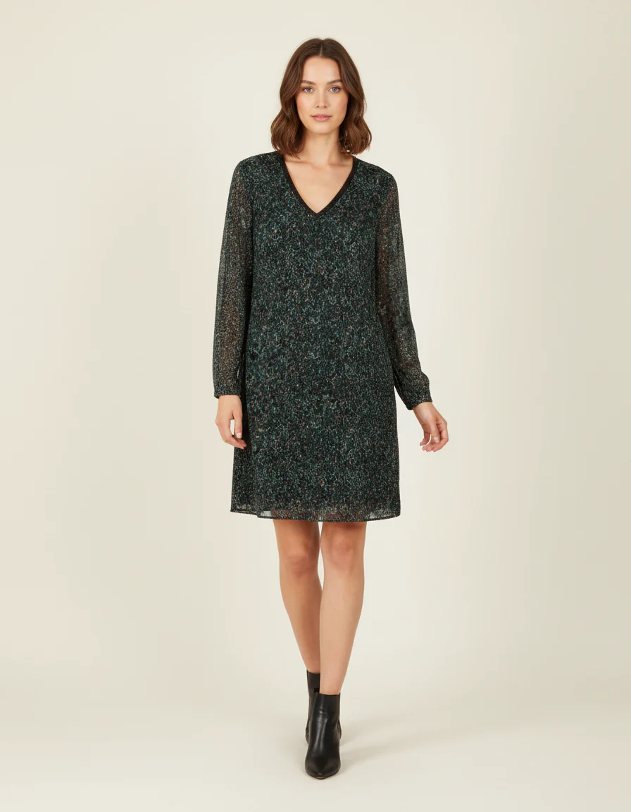 Robe verte à motifs - Taille XL/42