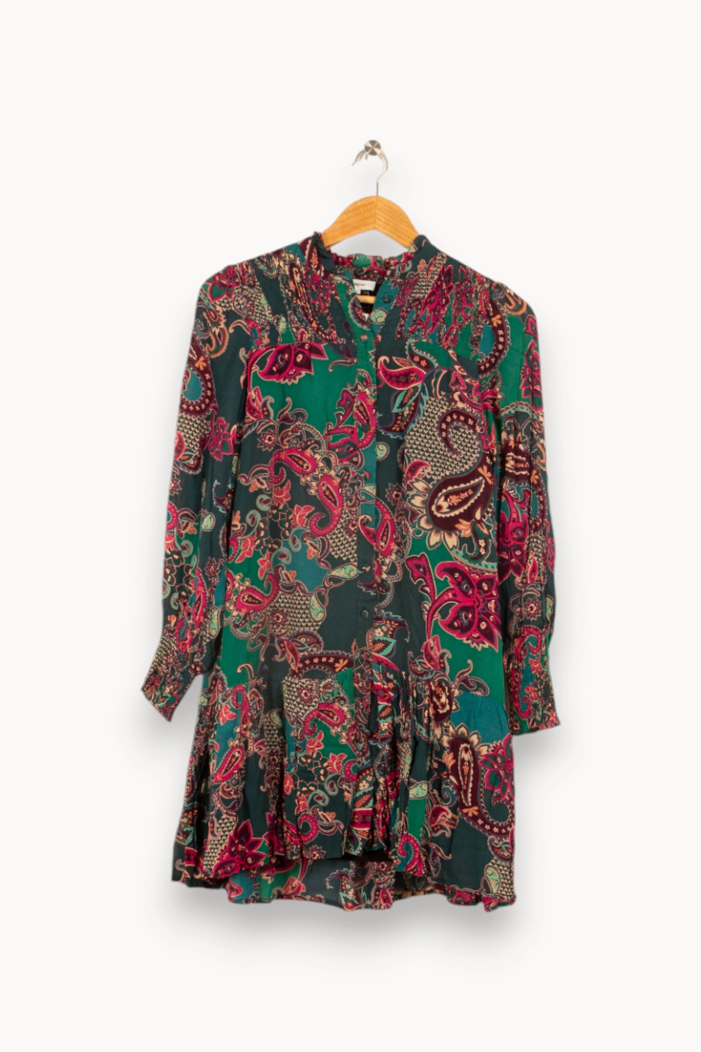 Robe verte et rose à motifs - Taille XS/34 - Image 2