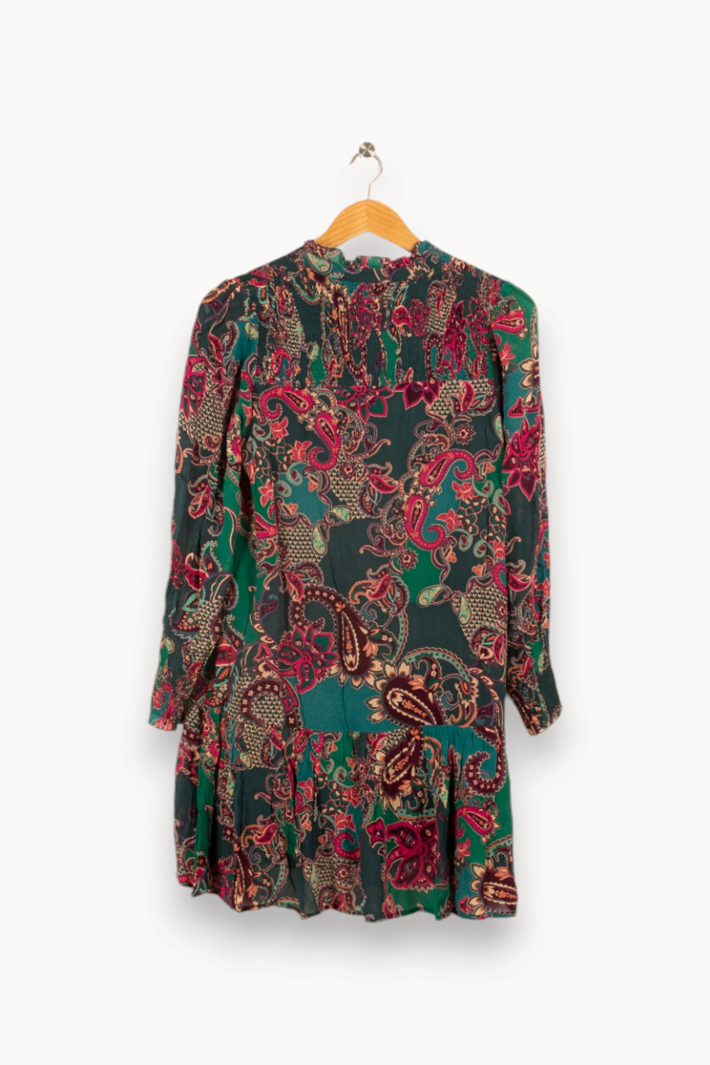 Robe verte et rose à motifs - Taille XS/34 - Image 4