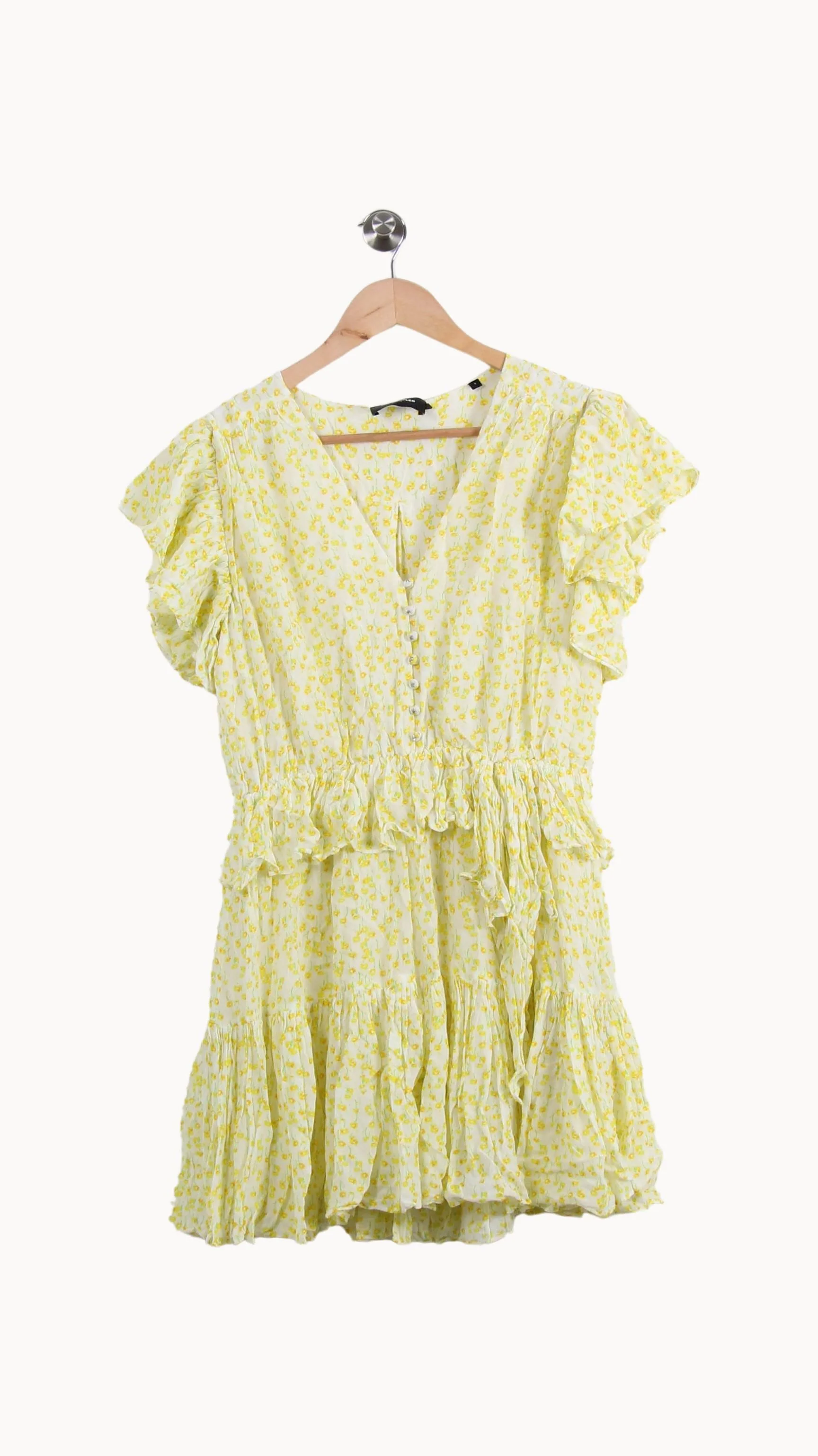 Robe Volantée Jaune - Taille L/40 - Image 2