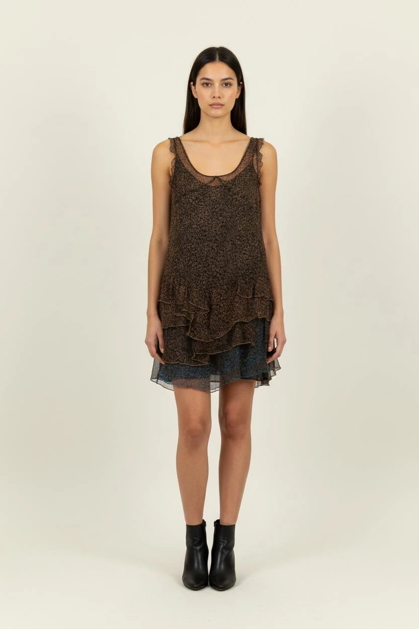 Robe Volantée Marron - Taille S/36