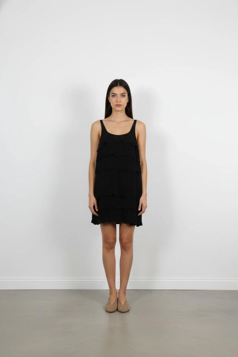 Robe Volantée Noire - Taille L/40