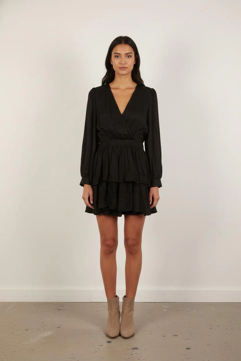 Robe Volantée Noire - Taille S/36