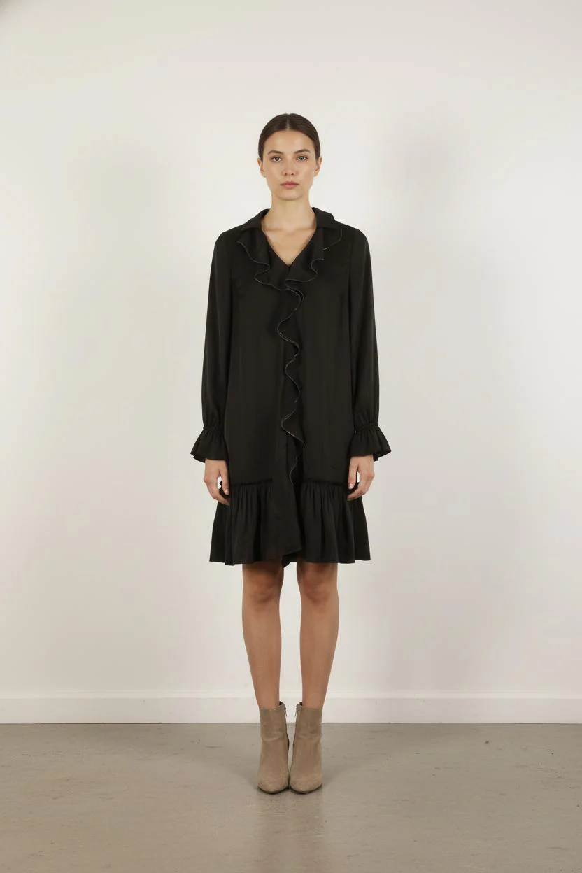 Robe Volantée Noire - Taille S/36