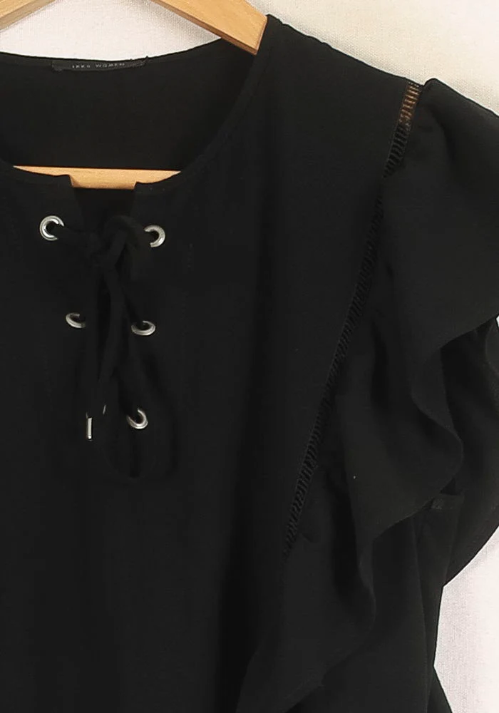 Robe Volantée Noire - Taille XS/34 - Image 3