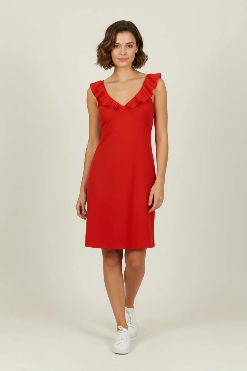 Robe Volantée Rouge - Taille M/38