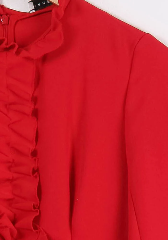 Robe Volantée Rouge - Taille S/36 - Image 3